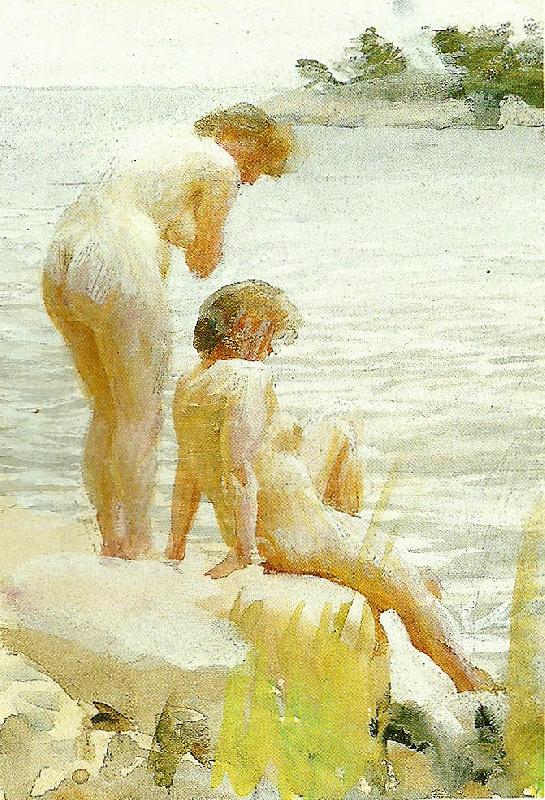 Anders Zorn tva flickor pa klipphall oil painting image